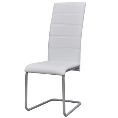 vidaXL Cadeiras de jantar cantilever 6 pcs couro artificial branco