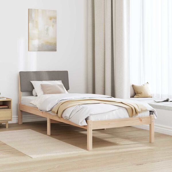 vidaXL Estrutura da cama com cabeceira Marrom e taupe 80 x 200 cm