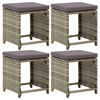 vidaXL Bancos de jardim 4 pcs com almofad&otilde;es vime PE cinzento