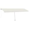 vidaXL Toldo retr&aacute;til manual com LED 600x350 cm cor creme