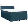 vidaXL Cama boxspring com colch&atilde;o 140x190 cm veludo azul