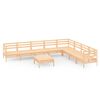 vidaXL 9 pcs conjunto lounge de jardim pinho maci&ccedil;o