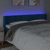 vidaXL Cabeceira cama c/ luzes LED veludo 203x16x78/88 cm azul-escuro