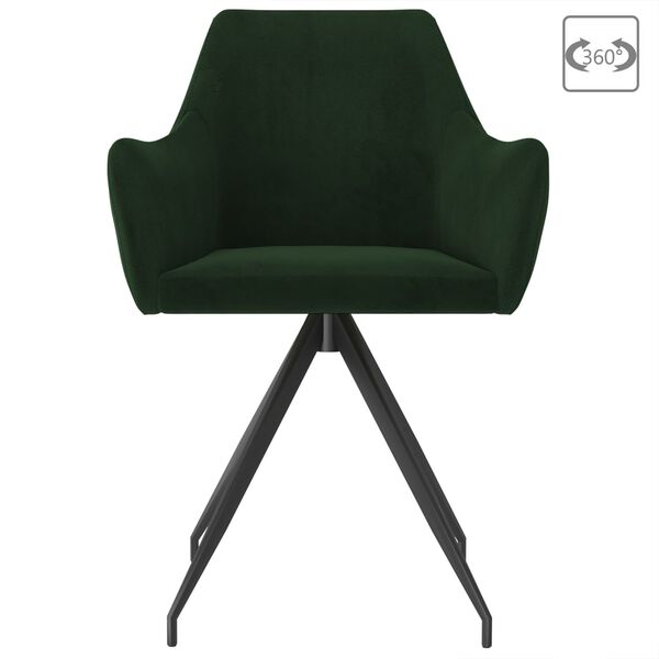 vidaXL Cadeiras de jantar 2 pcs veludo verde-escuro