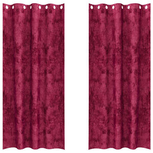 vidaXL Cortinas de Veludo 2 pcs vermelho tinto 245 x 140 cm Veludo