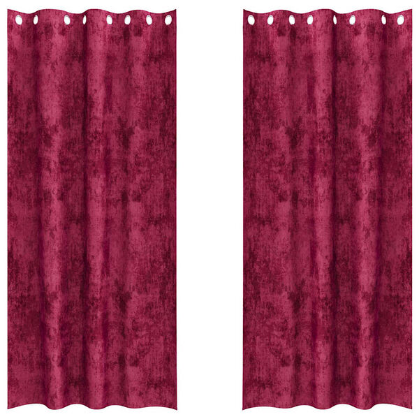 vidaXL Cortinas de Veludo 2 pcs vermelho tinto 245 x 140 cm Veludo