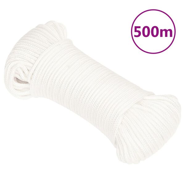 vidaXL Corda de barco 4 mm 500 m polipropileno branco completo