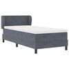 vidaXL Cama Box com colch&atilde;o Cinzento escuro 100 x 200 cm Veludo