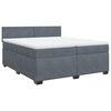 vidaXL Cama com molas/colch&atilde;o 200x200 cm veludo cinzento-escuro