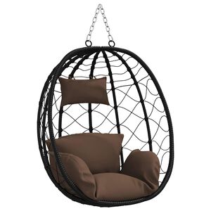 vidaXL Cadeira suspensa tipo ovo vime PE 91,5 x 54,5 x 107 cm caf&eacute;