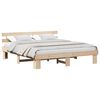 vidaXL Estrutura da Cama com cabeceira Natural 200 x 200 cm