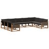 vidaXL Conjunto de Sof&aacute;s para Exterior 9 pcs Natural e Preto