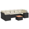 vidaXL 8 pcs conjunto sof&aacute;s de jardim com almofad&otilde;es vime PE preto