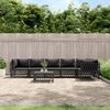 vidaXL 7 pcs conjunto lounge de jardim com almofadões aço antracite