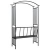 vidaXL Arco de jardim com banco 128x50x207 cm ferro preto