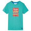 T-shirt infantil com mangas curtas menta-escuro 128