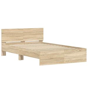 vidaXL Estrutura de Cama com Cabeceira Sonoma 137 x 190 cm