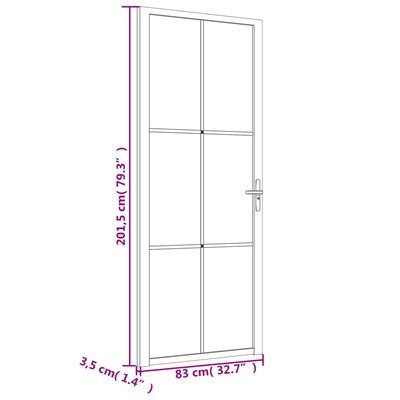 vidaXL Porta de interior 83x201,5 cm vidro e alumínio branco mate