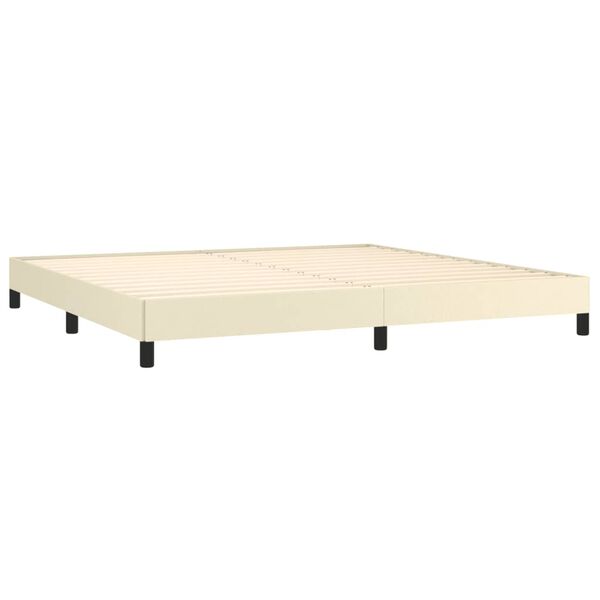 vidaXL Cama com molas/colch&atilde;o 200x200 cm couro artificial cor creme