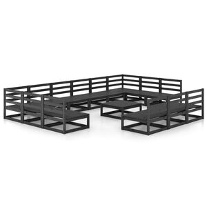 vidaXL 14 pcs conjunto lounge de jardim pinho maci&ccedil;o