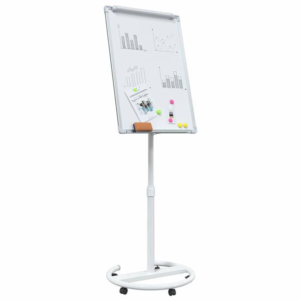 vidaXL Quadro branco magnético Branco e cinzento 62 x 62 x 195 cm EPS