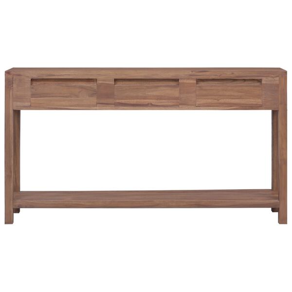 vidaXL Mesa consola 145x30x80 cm madeira de teca maci&ccedil;a