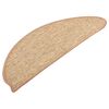 vidaXL Tapetes de escada 15 peças 65x21x4 cm marrom claro meio redondo grande