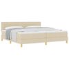 vidaXL Cama Box com almofada com cabeceira Creme 200 x 200 cm tecido