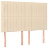 vidaXL Cama com molas/colch&atilde;o 140x200 cm tecido cor creme