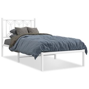 vidaXL Estrutura de cama com cabeceira 80x200 cm metal branco
