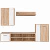 vidaXL Conjunto de m&oacute;vel de TV 5 pcs Branco e Carvalho Sonoma