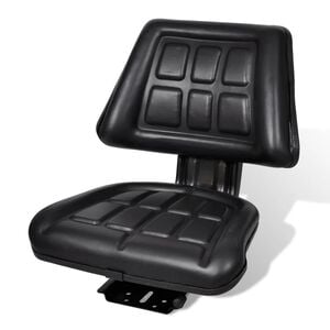 vidaXL Assento de trator com encosto preto