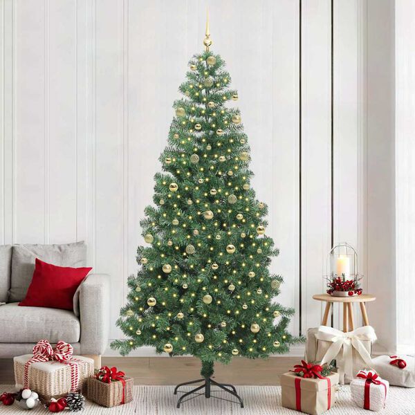 vidaXL &Aacute;rvore de Natal com 300 LEDs com suporte Verde 240 cm PVC