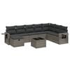 vidaXL 9 pcs conjunto sof&aacute;s p/ jardim com almofad&otilde;es vime PE cinzento