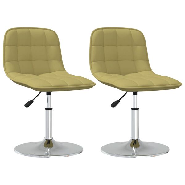 vidaXL Cadeiras de jantar girat&oacute;rias 2 pcs tecido verde