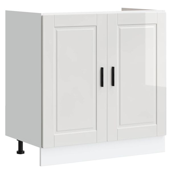 vidaXL Gabinete Base para Pia Porto 2 pcs Branco Madeira processada