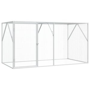 vidaXL Gaiola para P&aacute;ssaros Prateado 208 x 102 x 108 cm