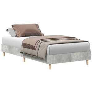 vidaXL Estrutura de cama s/ colch&atilde;o 75x190 cm cinza cimento