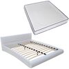 vidaXL Cama com colch&atilde;o de mem&oacute;ria 140x200 cm couro artificial branco
