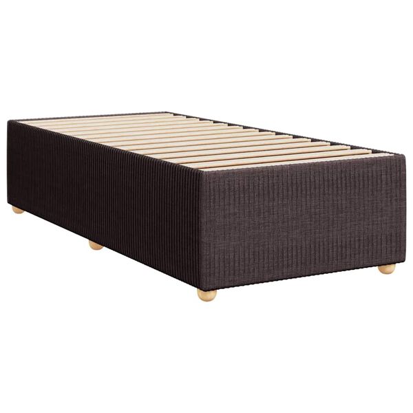 vidaXL Estrutura de cama sem colch&atilde;o 100x200 cm tecido castanho-escuro