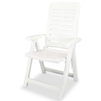 vidaXL Cadeiras de jardim reclináveis 6 pcs plástico branco