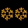 vidaXL Figuras de flocos de neves com LEDs 2pcs 27x27 cm branco quente