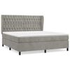 vidaXL Cama com molas/colch&atilde;o 160x200 cm veludo cinzento-claro