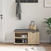 vidaXL Banco de Hall com almofada Carvalho Sonoma 80 x 38 x 46 cm