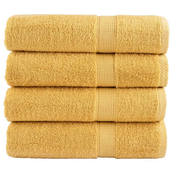 vidaXL Toalhas de banho premium SOLUND 4pcs 100x150cm 600gsm dourado
