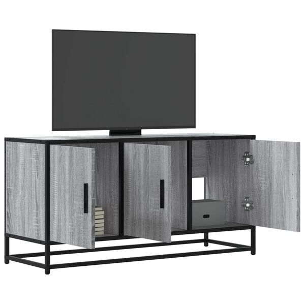 vidaXL M&oacute;vel p/ TV 100x35x50cm derivados madeira/metal cinzento sonoma