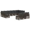 vidaXL Conjunto de Sof&aacute; de Jardim 13 unid. Cinzento vime PE