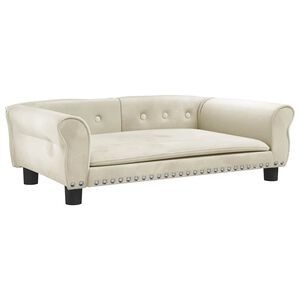 vidaXL Cama para c&atilde;es 95x55x30 cm veludo cor creme