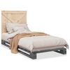 vidaXL Estrutura de cama com cabeceira 90x200 cm pinho maci&ccedil;o cinzento