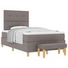 vidaXL Cama Box com cabeceira Cinzento-acastanhado 120 x 200 cm tecido